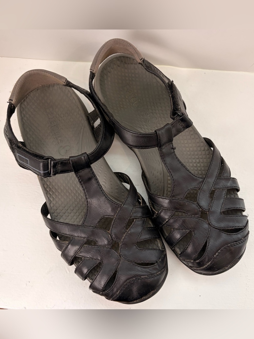 Baretraps Feena Black Closed Toe Huarache Sandals